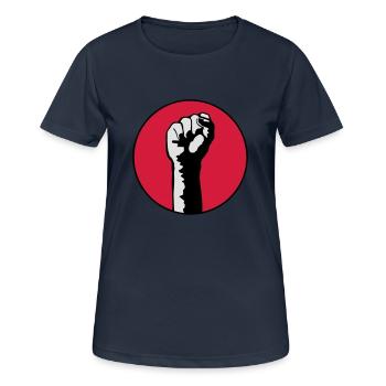 poing levé - T-shirt respirant Femme - bleu marine foncé - Devant - AI Model Female 172 light (172cm)