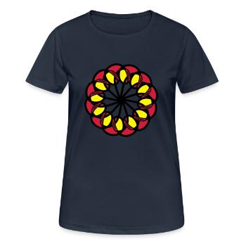 mandala - T-shirt respirant Femme - bleu marine foncé - Devant - AI Model Female 172 light (172cm)