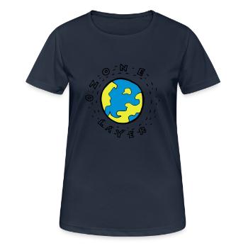 Earth's Ozone Layer Drawing - Women's Breathable T-Shirt - dark navy - Front - AI Model Female 172 light (172cm)