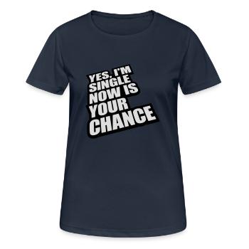 célibataire maintenant votre chance - T-shirt respirant Femme - bleu marine foncé - Devant - AI Model Female 172 light (172cm)