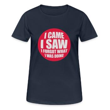 Je suis venu voir oublier - T-shirt respirant Femme - bleu marine foncé - Devant - AI Model Female 172 light (172cm)