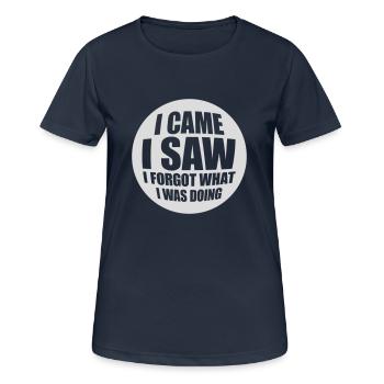Je suis venu voir oublier - T-shirt respirant Femme - bleu marine foncé - Devant - AI Model Female 172 light (172cm)