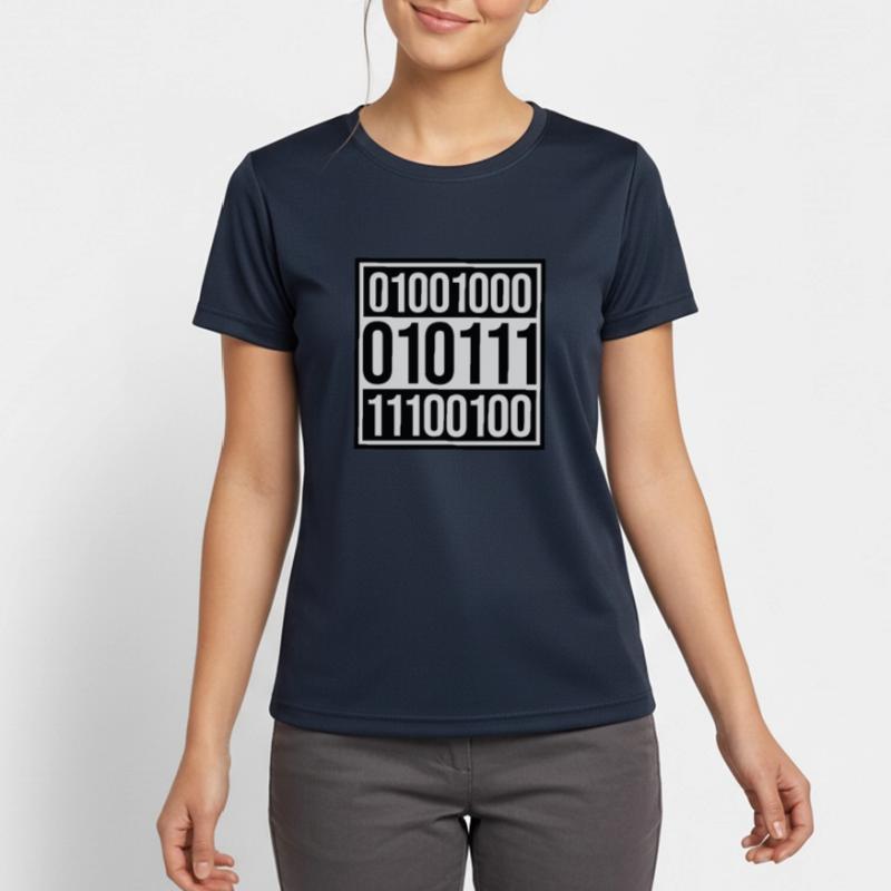 Langage de programme de code binaire T-shirt respirant Femme