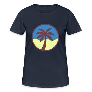 palmier - T-shirt respirant Femme - bleu marine foncé - Devant - AI Model Female 172 light (172cm)