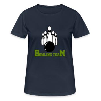 bowling team - Frauen T-Shirt atmungsaktiv - Dunkelnavy - Vorne - AI Model Female 172 light (172cm)