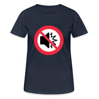 Kein Ton - stumm - stumm - nicht stören - Autismus - Frauen T-Shirt atmungsaktiv - Dunkelnavy - Vorne - AI Model Female 172 light (172cm)