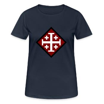 Kreuz von Jerusalem - Frauen T-Shirt atmungsaktiv - Dunkelnavy - Vorne - AI Model Female 172 light (172cm)