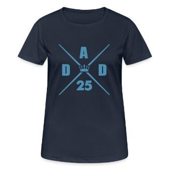 dad 25 papa - Frauen T-Shirt atmungsaktiv - Dunkelnavy - Vorne - AI Model Female 172 light (172cm)