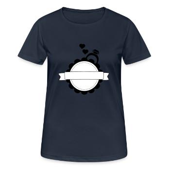 Logo mariage - T-shirt respirant Femme - bleu marine foncé - Devant - AI Model Female 172 light (172cm)