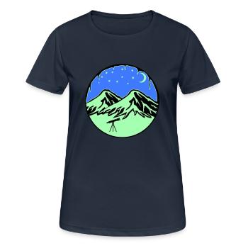 Starry Sky Mountains Telescope - Women's Breathable T-Shirt - dark navy - Front - AI Model Female 172 light (172cm)