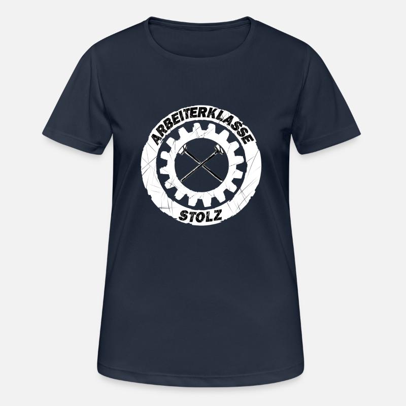 Working class and pride - Women's Breathable T-Shirt - dark navy