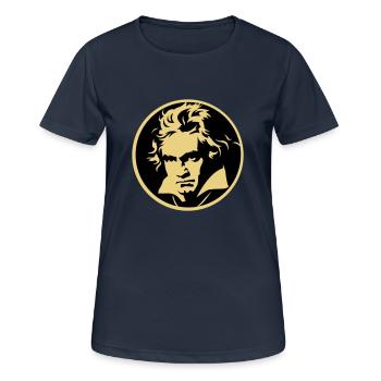 Roll over Beethoven (2-Farben) - Frauen T-Shirt atmungsaktiv - Dunkelnavy - Vorne - AI Model Female 172 light (172cm)