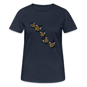 Abeilles fous épais - T-shirt respirant Femme - bleu marine foncé - Devant - AI Model Female 172 light (172cm)