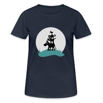 Bremer Stadtmusikanten - Frauen T-Shirt atmungsaktiv - Dunkelnavy - Vorne - AI Model Female 172 light (172cm)