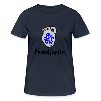 Hesse Bembel Apfelwein - Frauen T-Shirt atmungsaktiv - Dunkelnavy - Vorne - AI Model Female 172 light (172cm)