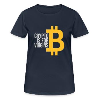 crypto is for virgins - Women's Breathable T-Shirt - dark navy - Front - AI Model Female 172 light (172cm)