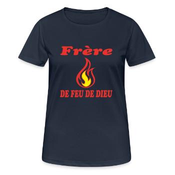 Brother OF GOD'S FIRE - Women's Breathable T-Shirt - dark navy - Front - AI Model Female 172 light (172cm)