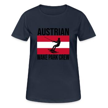 Chemise autrichienne Wake Crew Wakeboard - T-shirt respirant Femme - bleu marine foncé - Devant - AI Model Female 172 light (172cm)