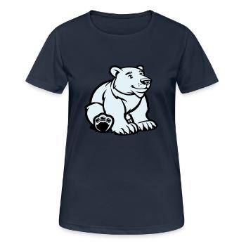 Ours polaire - T-shirt respirant Femme - bleu marine foncé - Devant - AI Model Female 172 light (172cm)