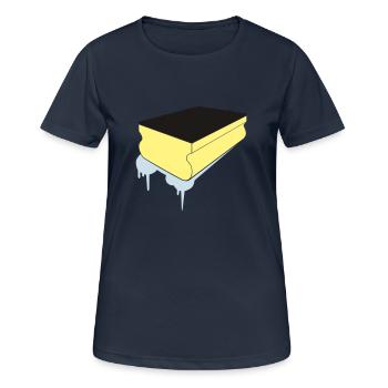 clean_schwamm - Frauen T-Shirt atmungsaktiv - Dunkelnavy - Vorne - AI Model Female 172 light (172cm)
