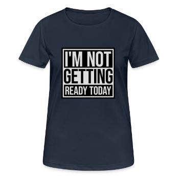 ne pas se préparer aujourd’hui - T-shirt respirant Femme - bleu marine foncé - Devant - AI Model Female 172 light (172cm)