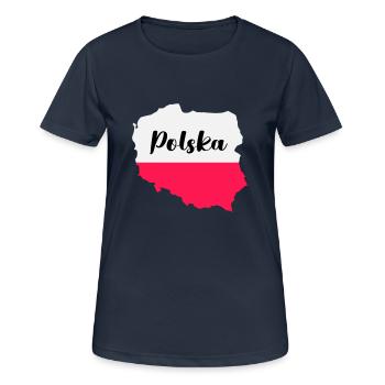Pologne Polska - T-shirt respirant Femme - bleu marine foncé - Devant - AI Model Female 172 light (172cm)