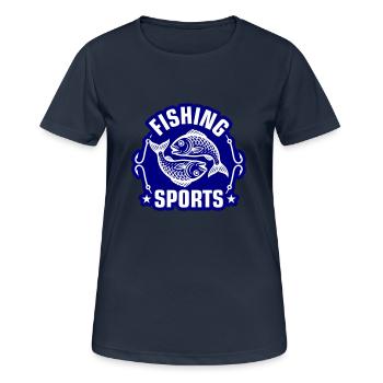 Fishing Fishing Sport Fishing - Women's Breathable T-Shirt - dark navy - Front - AI Model Female 172 light (172cm)