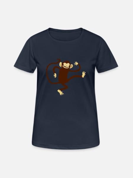 Affe - Frauen T-Shirt atmungsaktiv - Dunkelnavy