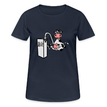 milkcow - Women's Breathable T-Shirt - dark navy - Front - AI Model Female 172 light (172cm)