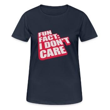 Je me fiche des faits - T-shirt respirant Femme - bleu marine foncé - Devant - AI Model Female 172 light (172cm)