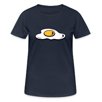 Ein Spiegelei - Frauen T-Shirt atmungsaktiv - Dunkelnavy - Vorne - AI Model Female 172 light (172cm)