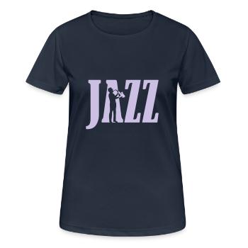 jazz_2 - Frauen T-Shirt atmungsaktiv - Dunkelnavy - Vorne - AI Model Female 172 light (172cm)