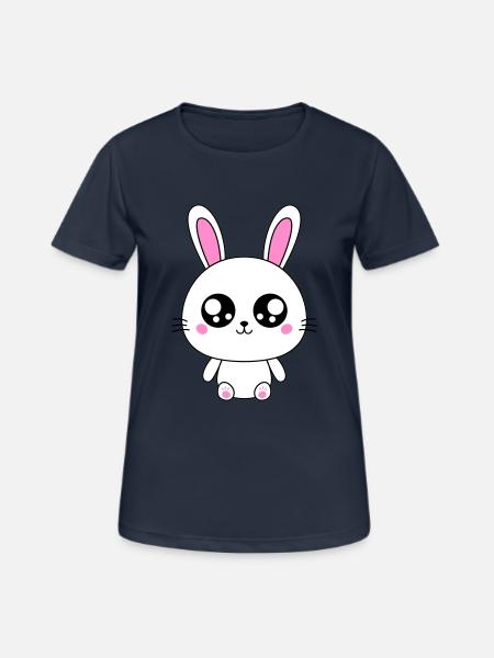Süßes Kaninchen - Frauen T-Shirt atmungsaktiv - Dunkelnavy