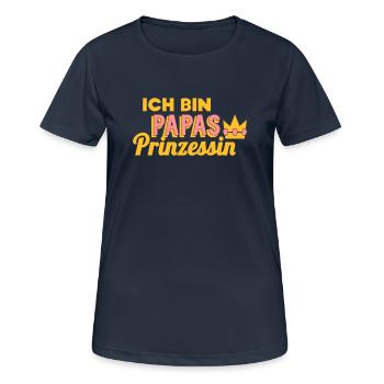Papas Prinzessin (Schriftzug) - Frauen T-Shirt atmungsaktiv - Dunkelnavy - Vorne - AI Model Female 172 light (172cm)