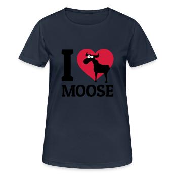 I love Moose - Frauen T-Shirt atmungsaktiv - Dunkelnavy - Vorne - AI Model Female 172 light (172cm)