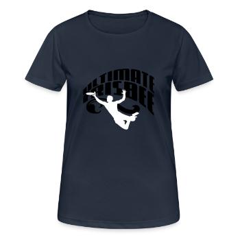 Ultimate Frisbee - Frauen T-Shirt atmungsaktiv - Dunkelnavy - Vorne - AI Model Female 172 light (172cm)