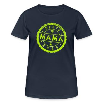 BESTE MAMA 2025 - Frauen T-Shirt atmungsaktiv - Dunkelnavy - Vorne - AI Model Female 172 light (172cm)