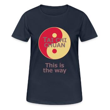 Tai Chi Chuan This is the way Yin Yang Taiji Vekto - Frauen T-Shirt atmungsaktiv - Dunkelnavy - Vorne - AI Model Female 172 light (172cm)