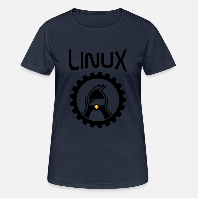 linux wheel - Women's Breathable T-Shirt - dark navy