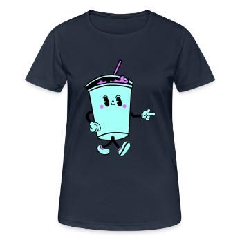 Boisson Dessin Animé - T-shirt respirant Femme - bleu marine foncé - Devant - AI Model Female 172 light (172cm)