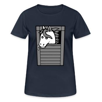 Écurie Cheval Poney Cheval Peeps Mignon - T-shirt respirant Femme - bleu marine foncé - Devant - AI Model Female 172 light (172cm)