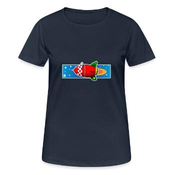 Copie de fusée - T-shirt respirant Femme - bleu marine foncé - Devant - AI Model Female 172 light (172cm)
