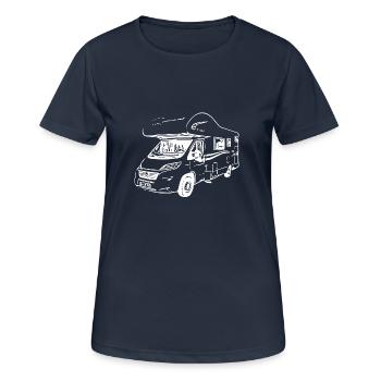 Wohnmobil - Frauen T-Shirt atmungsaktiv - Dunkelnavy - Vorne - AI Model Female 172 light (172cm)