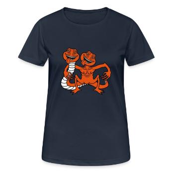 couple en équipe 2 amis démon horreur salope d'halloween - T-shirt respirant Femme - bleu marine foncé - Devant - AI Model Female 172 light (172cm)