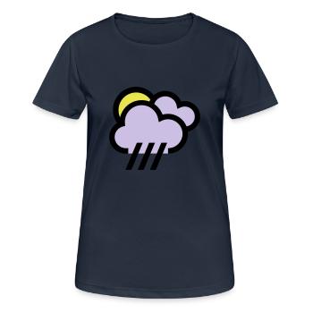 Rainy weather, bad weather, chill icon - Women's Breathable T-Shirt - dark navy - Front - AI Model Female 172 light (172cm)