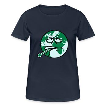 virus de la terre virus bactéries thermomètre l'humanité - T-shirt respirant Femme - bleu marine foncé - Devant - AI Model Female 172 light (172cm)