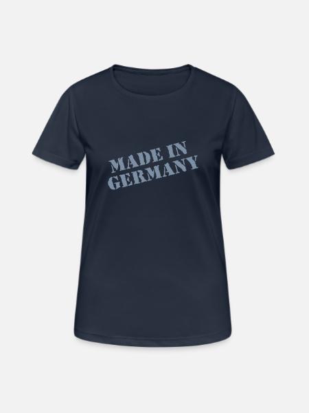 MADE IN GERMANY - Frauen T-Shirt atmungsaktiv - Dunkelnavy