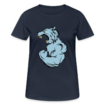 wolf_beast_2 - Frauen T-Shirt atmungsaktiv - Dunkelnavy - Vorne - AI Model Female 172 light (172cm)