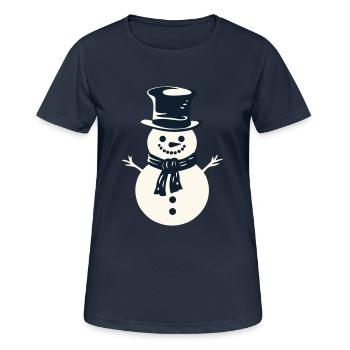 Fröhliche Schneemann-Magie - Frauen T-Shirt atmungsaktiv - Dunkelnavy - Vorne - AI Model Female 172 light (172cm)