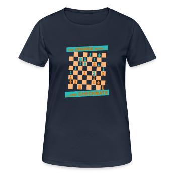 Le mouvement ORANGE ... et CHECKMATE - Canton - T-shirt respirant Femme - bleu marine foncé - Devant - AI Model Female 172 light (172cm)